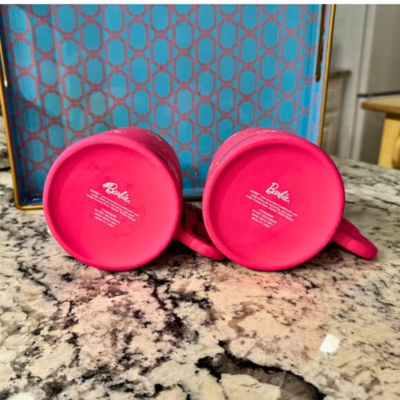 2 Barbie Pink Rainbow Heart Mug by Mattel - 21 oz High-Quality Collectible - Picture 2 of 3